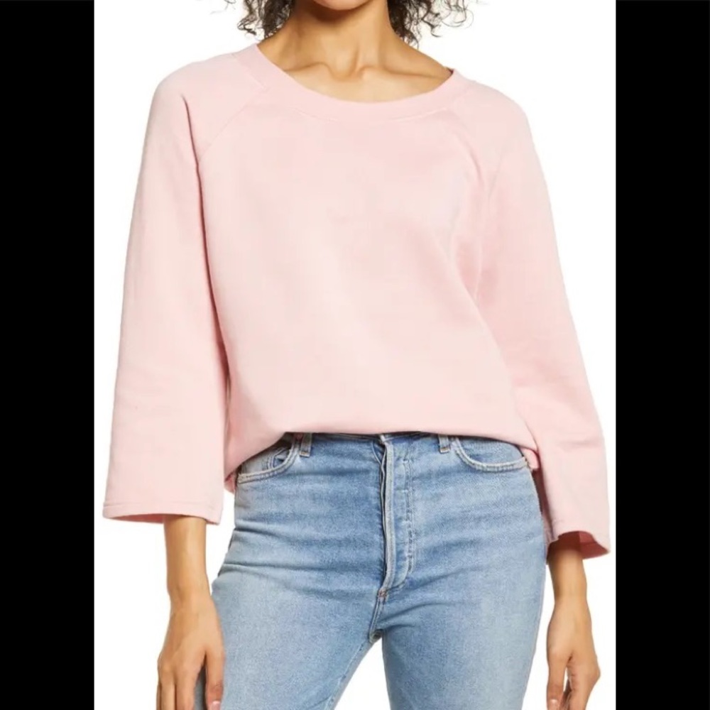 Caslon Scoop Neck Sweatshirt In Pink Bride XS Extra Small NEW NWT Reg $49 - Picture 1 of 3